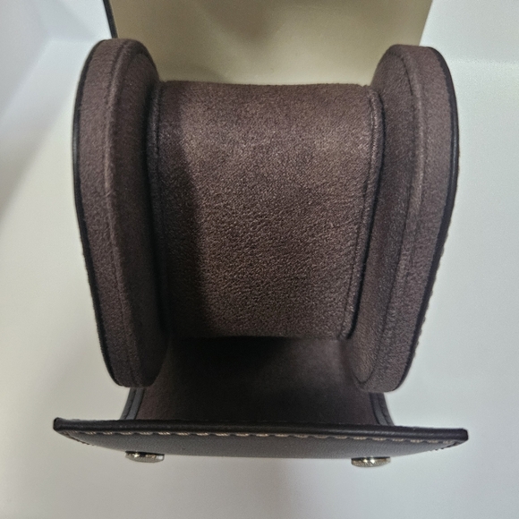 Patek Philippe dark brown leather travel watch carry box - Picture 4 of 10